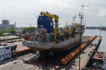 Avanzan las tareas de reparación de la draga Ortelius en grada II