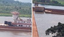 Un convoy de barcazas chocó contra la protección del puente sobre el río Paraguay en Corumbá