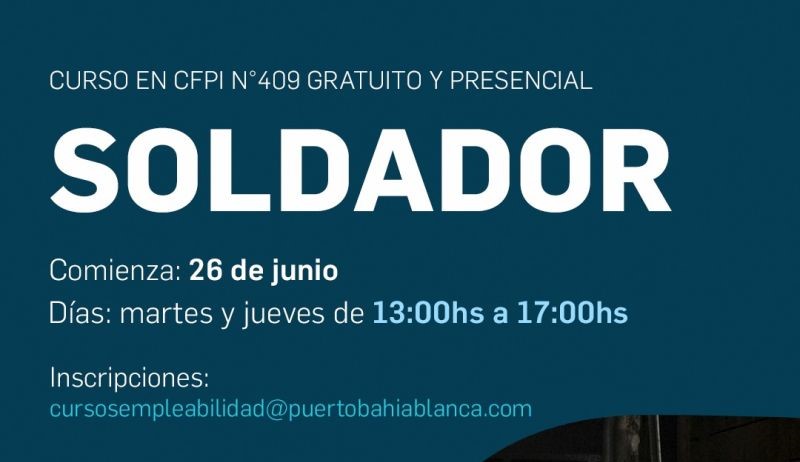 Nueva oportunidad laboral en Bahía Blanca: Curso de Soldadura en el Puerto