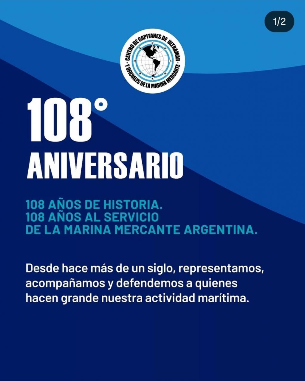 El Centro de Capitanes de Ultramar cumple 108 años defendiendo a la Marina Mercante argentina