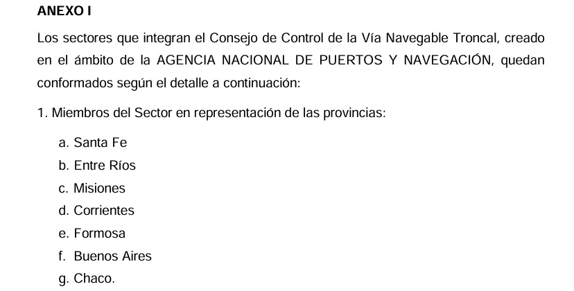 Hidrovía: la ANPYN actualizó la integración del Consejo de Control